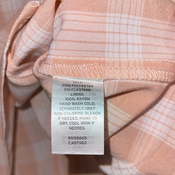 Nordstrom BP Peach Plaid Mini Dress Size S NWT - Picture 5 of 5